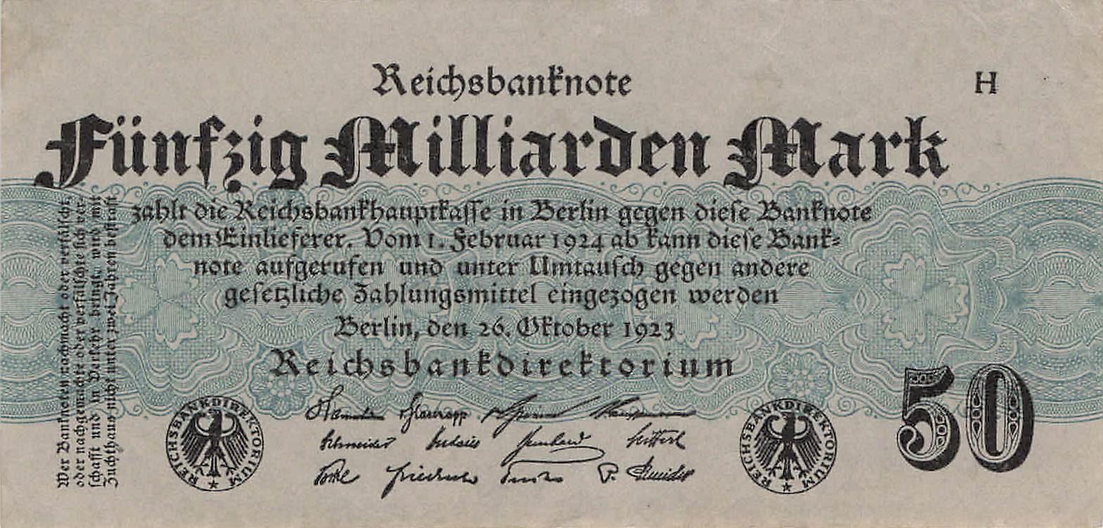 Ro.122 50 Milliarden Mark